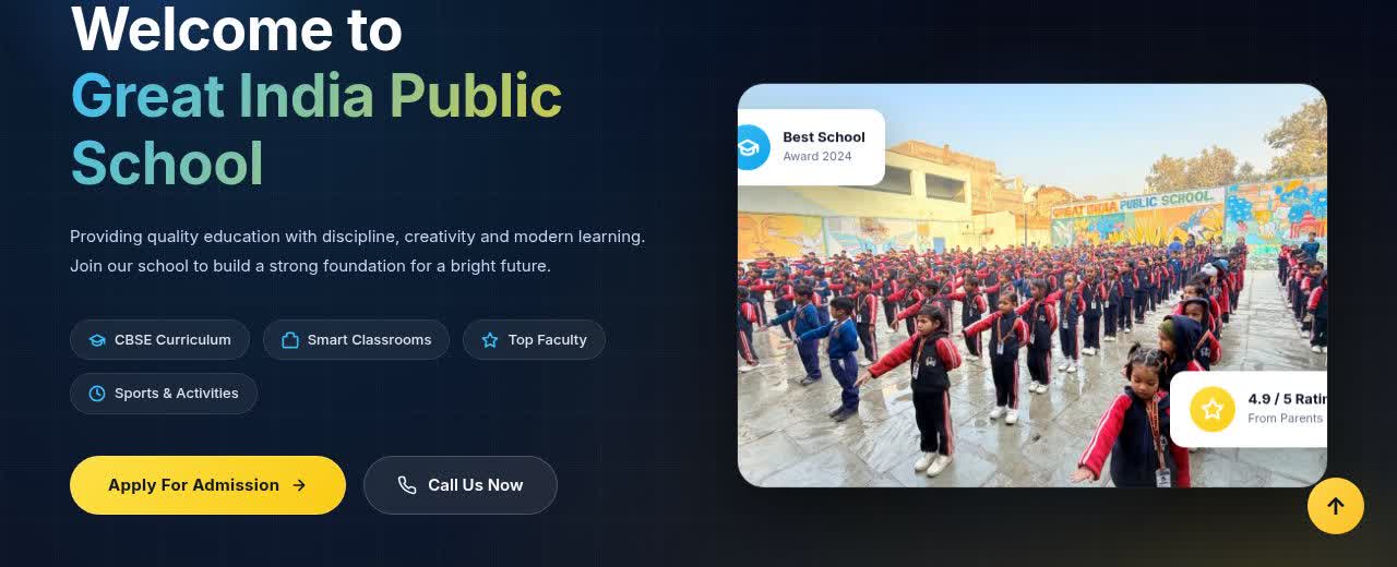 Live site preview — greatindiapublicschool.org