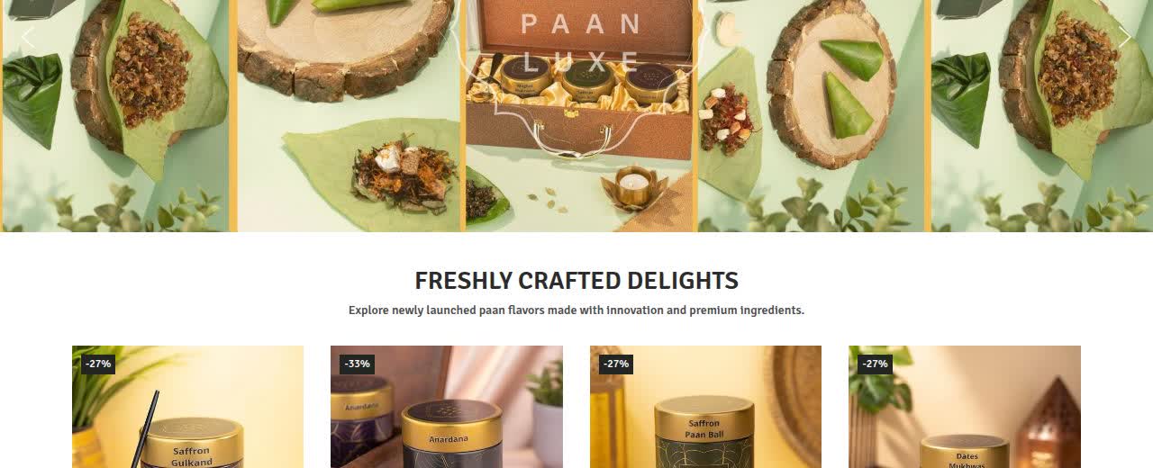 The Paan Luxe live website preview